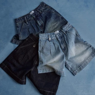 CHUUCHOP - Munich Shorts กางเกงขาสั้นยีนส์ ขา 3 ส่วนทรง Jort Unisex ใส่สบาย ลุคชิลล์ (C8605)