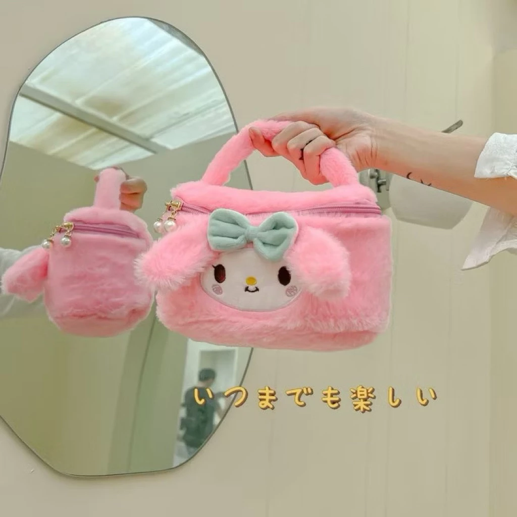กระเป๋าใส่เครื่องสำอาง ผ้าลายการ์ตูน สีพาสเทล กระเป๋าพกพา จุของได้เยอะ ใส่เครื่องสำอางและของใช้ส่วนตัว
