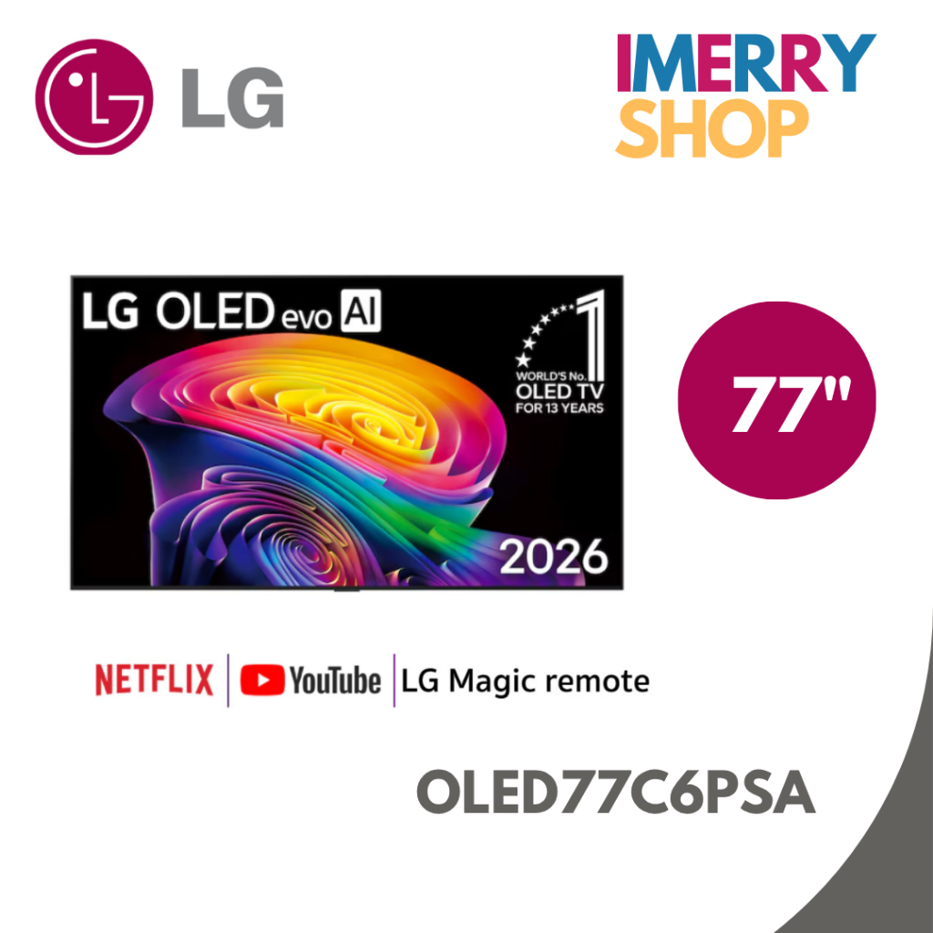 LG ทีวี OLED evo C6 สมาร์ททีวี 77 นิ้ว 4K OLED รุ่น OLED77C6PSA ปี 2026