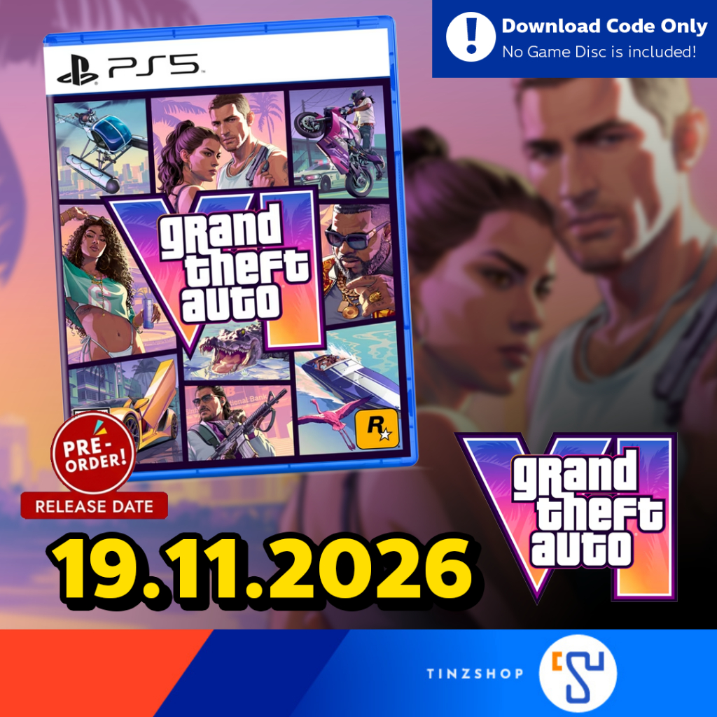 [Pre Order 19.11.26] (GTA VI )PlayStation PS5 Game Grand Theft Auto VI Standard Edition / Asia (Code in Box)ไม่มีแผ่นเกม