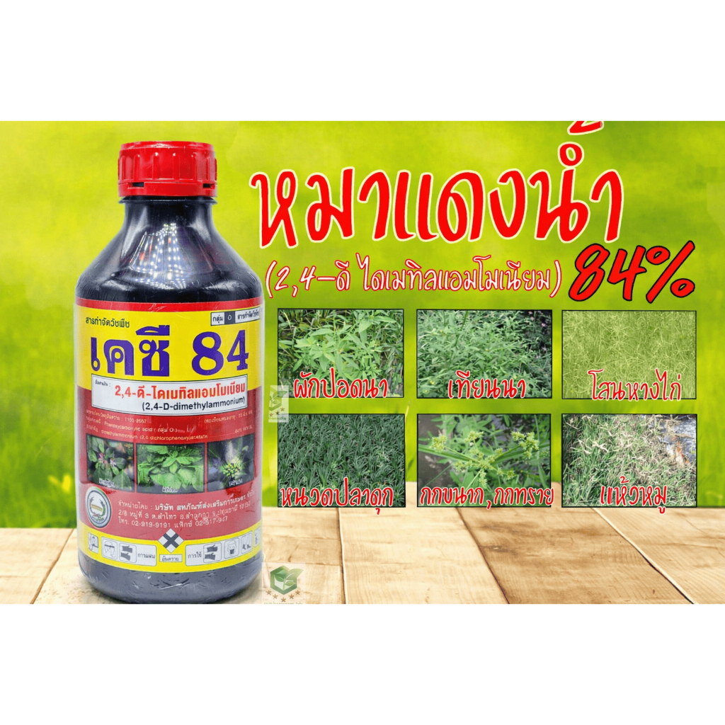 เคซี 84  2,4-ดี ไดเมทิลแอมโมเนียม 1ลิตร ยาฆ่าหญ้าใบกว้าง กก ข้าวไม่แดง ไม่งั้น  เอโซ่นัด95  ดาราเอมีน 2-4ดี 2-4D หมาแดง