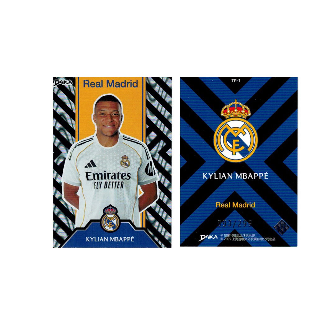 การ์ดฟุตบอล Daka Real Madrid 2025 Kylian Mbappe 93/299