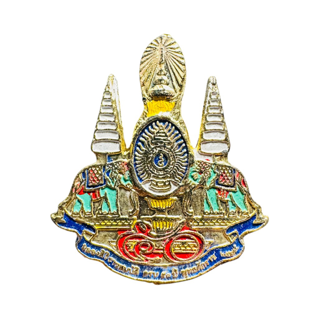 เข็มกลัดติดเน็คไทด์ลงยา พระราชพิธีกาญจนาภิเษก (Golden Jubilee) ครองสิริราชสมบัติครบ 50 ปี เข็มกลัดใน