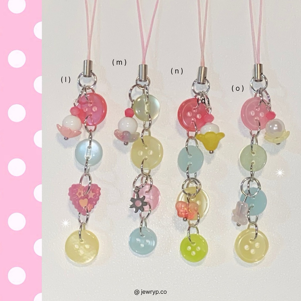พร้อมส่ง🌀สายห้อยโทรศัพท์กระดุม พวงกุญแจ