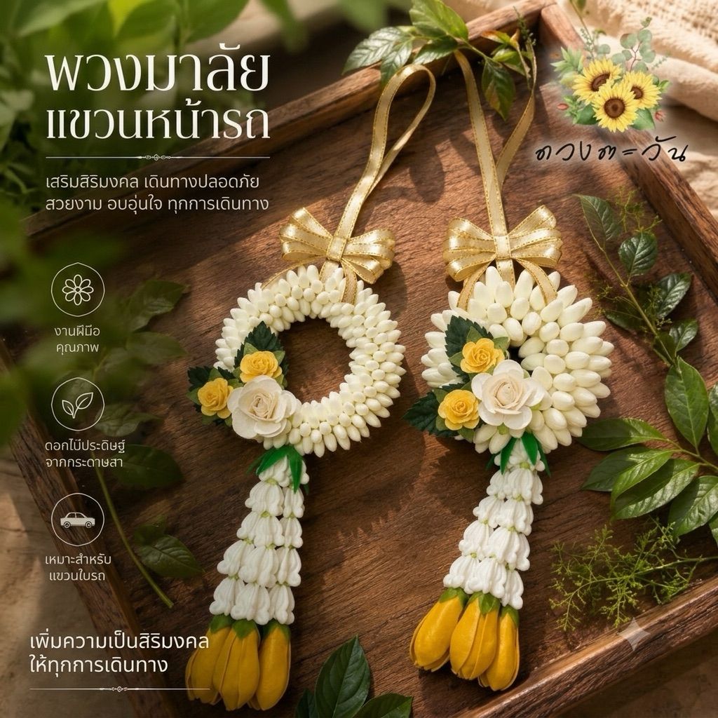 พวงมาลัยแขวนหน้ารถ มาลัยแขวนหน้ารถ