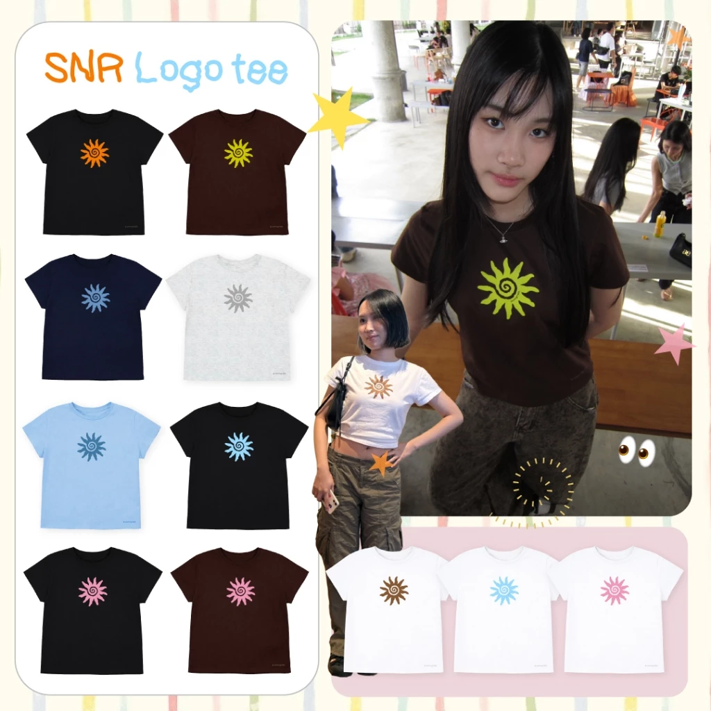 sunnyroll - SNR Logo tee เสื้อทรง Baby tee