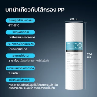ชุดไส้กรองน้ำ 5 ขั้นตอน ขนาด 10 นิ้ว สำหรับเครื่องกรองน้ำใช้ในบ้าน ประกอบด้วยไส้กรอง PP, GAC, RESIN, CTO และ T33 รวมทั้ง