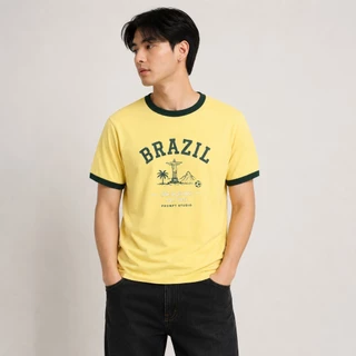 Prompt Studio Ringer Tee Crop วินเทจ เสื้อยืดครอป ผ้ายืด นุ่มเด้ง มี 3 ไซส์ 38/42/46" ฟุตบอล