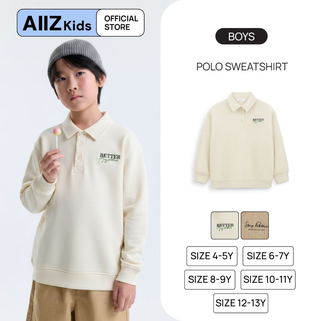 AIIZ (เอ ทู แซด) - AIIZ เสื้อแขนยาวเด็กผู้ชายคอปกโปโล