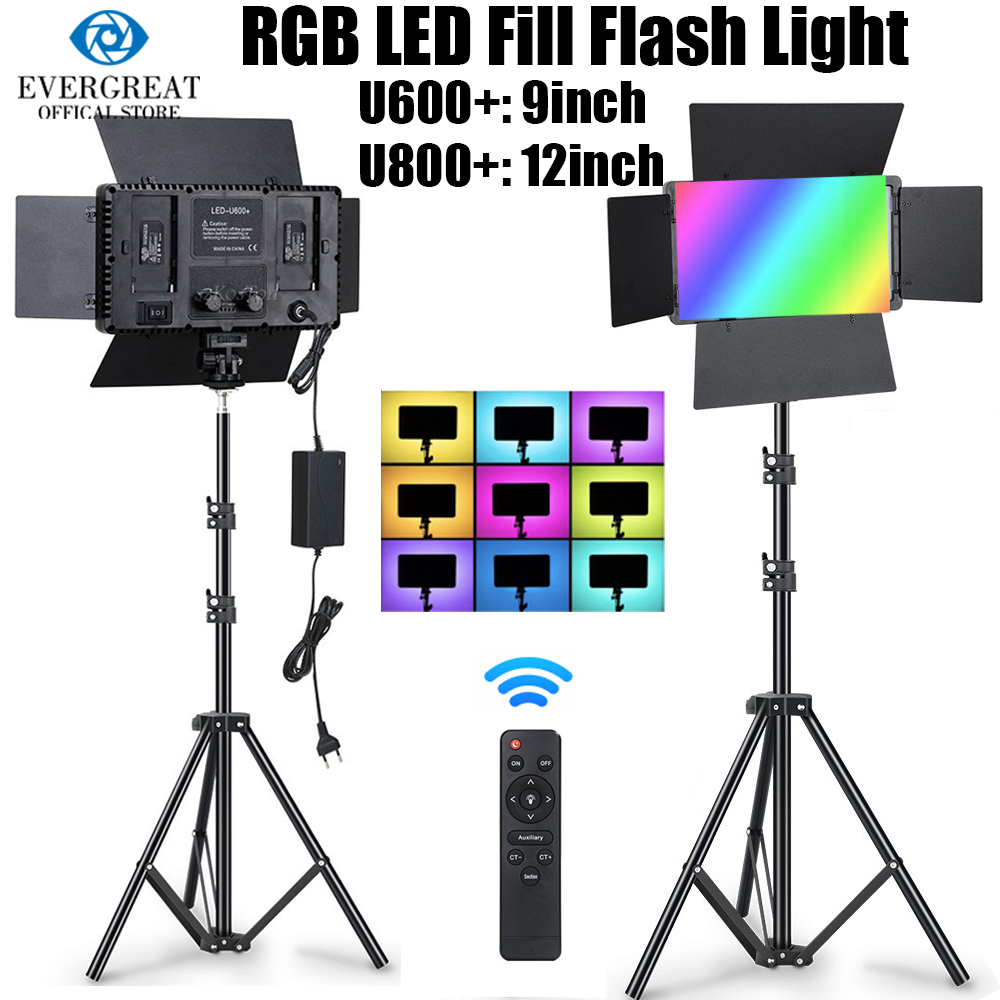 U800/u600 RGB Led Photo Studio Light บนกล ้ องสําหรับวิดีโอสดการถ ่ ายภาพการบันทึกแบบพกพา