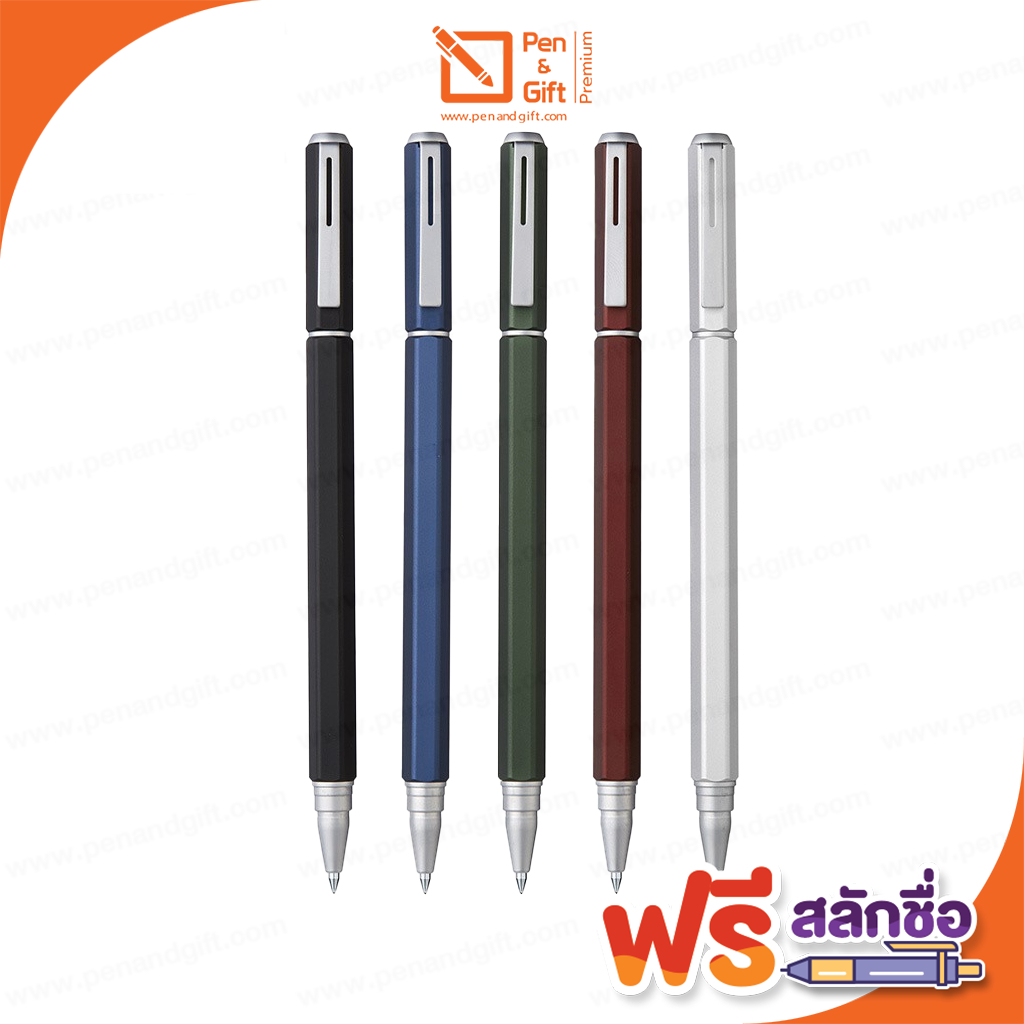 ปากกาสลักชื่อฟรี Pentel EnerGel Hexagon Metal Pen BL667 0.7mm ปากกาเพนเทล เฮ็กซาก้อน เอ็นเนอเจล ด้าม