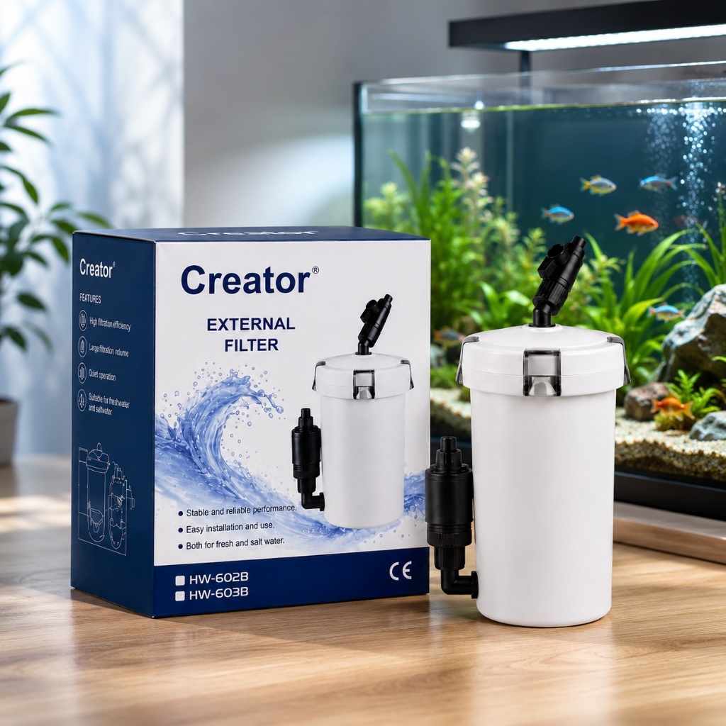 กรองนอกตู้ปลา Creator 602B/603B/604Bที่กรองนอกตู้ กรองน้ำนอกตู้ ตัวกรองขนาดใหญ่สำหรับตู้ปลาพร้อมตัวกรองกลองภายนอก