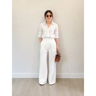 ชุดเซ็ตเชิ้ตลินินคู่กางเกงทรงกระบอก detailหูคู่เก็บทรงสวยS-3XL✅