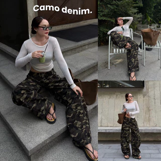 CAMODENIM JEANS ยีนส์ลายทหารขายาว jeansbypat