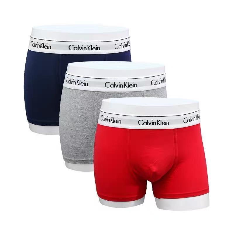 CK Underwear Men's กางเกงในผู้ชาย แพ็ค3ชิ้นCotton Stretch Trunks กางเกงในบ๊อกเซอร์ผ้าฝ้ายยืด การจัดซื้อนำเข้า ของแท้100%