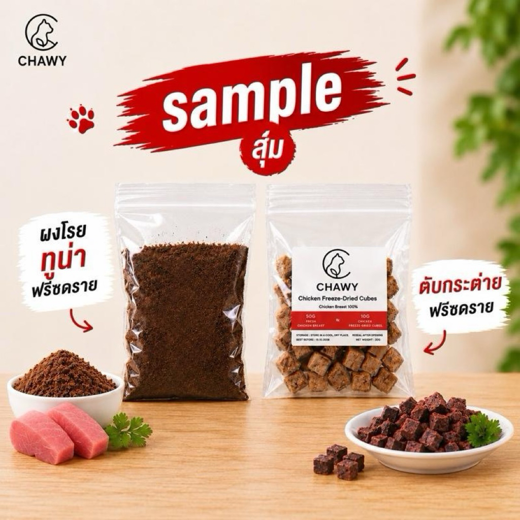sample สุ่ม ฟรีซดราย ขนมหมา ขนมแมว โปรตีนสูง