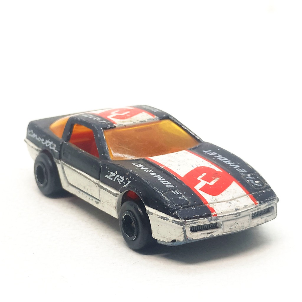 Majorette Chevrolet Corvette - ZR-1 no.3 สีดำ/ขาว สเกล 1/57 (8cm) โมเดลมือสอง#002