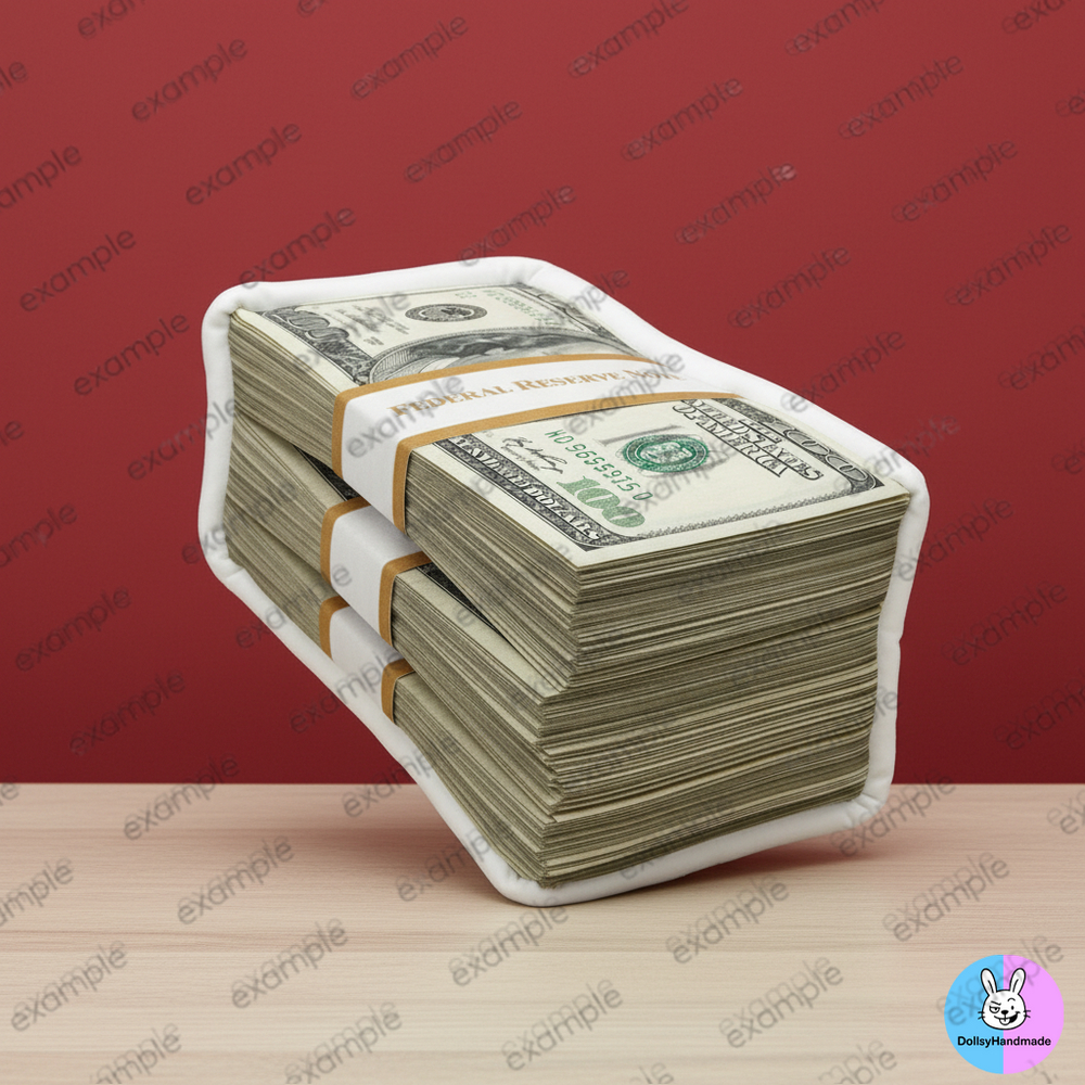 หมอนอิงลายปึกธนบัตรดอลลาร์สหรัฐ หมอนไดคัท 3D USD ของแต่งห้อง ของขวัญ แต่งบ้าน - MYGDA58