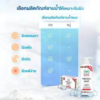 (ซื้อ 1 แถม 1) Snake Brand ตรางู เจลอาบน้ำ สูตรเย็น คลาสสิค 450มล. 1 ขวด แถมฟรี ถุงเติม ขนาด 400 มล.1 ถุง Shower Gel