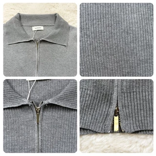 (T933)เสื้อไหมพรมแขนยาวซิปหน้าคอปกสีพื้นผ้านิ่มมาก