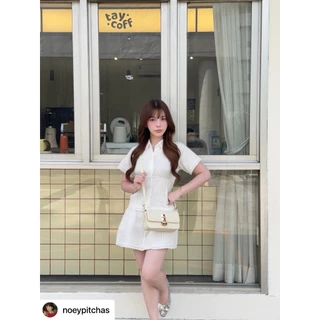 villie Autumn Set เสื้อเชิ้ตแขนสั้นกับกระโปรงกางเกงผ้าลูกไม้