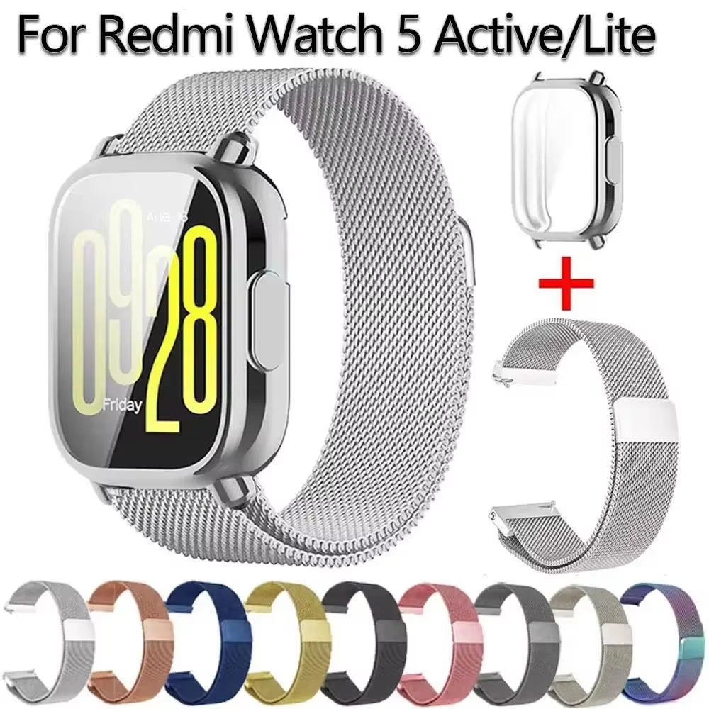 【เคส+สาย】 สําหรับ Xiaomi Redmi Watch 5 active / 5 Lite สานาฬิกา สำรอง สาย สแตนเลส Redmi watch 3 active