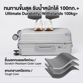 BAGOO กระเป๋าเดินทาง 20 24 นิ้ว มาพร้อมล้อเลื่อนเงียบ360 องศา ทนทาน Luggage