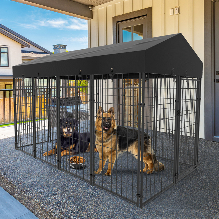 BINGOPAWกรงสุนัขสแตนเลส คอกสุนัข กรงสุนัข กรงหมา น็อคดาวน์ สำหรับพันธุ์ใหญ่ Pet Cage Kennel Exercise Fence Dog Playpen