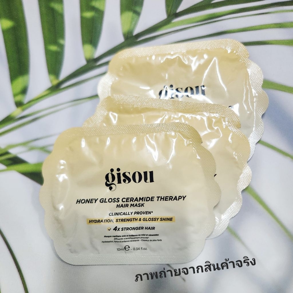 Gisou Honey Gloss Ceramide Therapy Hair Mask 10ml. มาสก์ฟื้นฟูผมเสียสูตรเข้มข้น ของแท้/พร้อมส่ง
