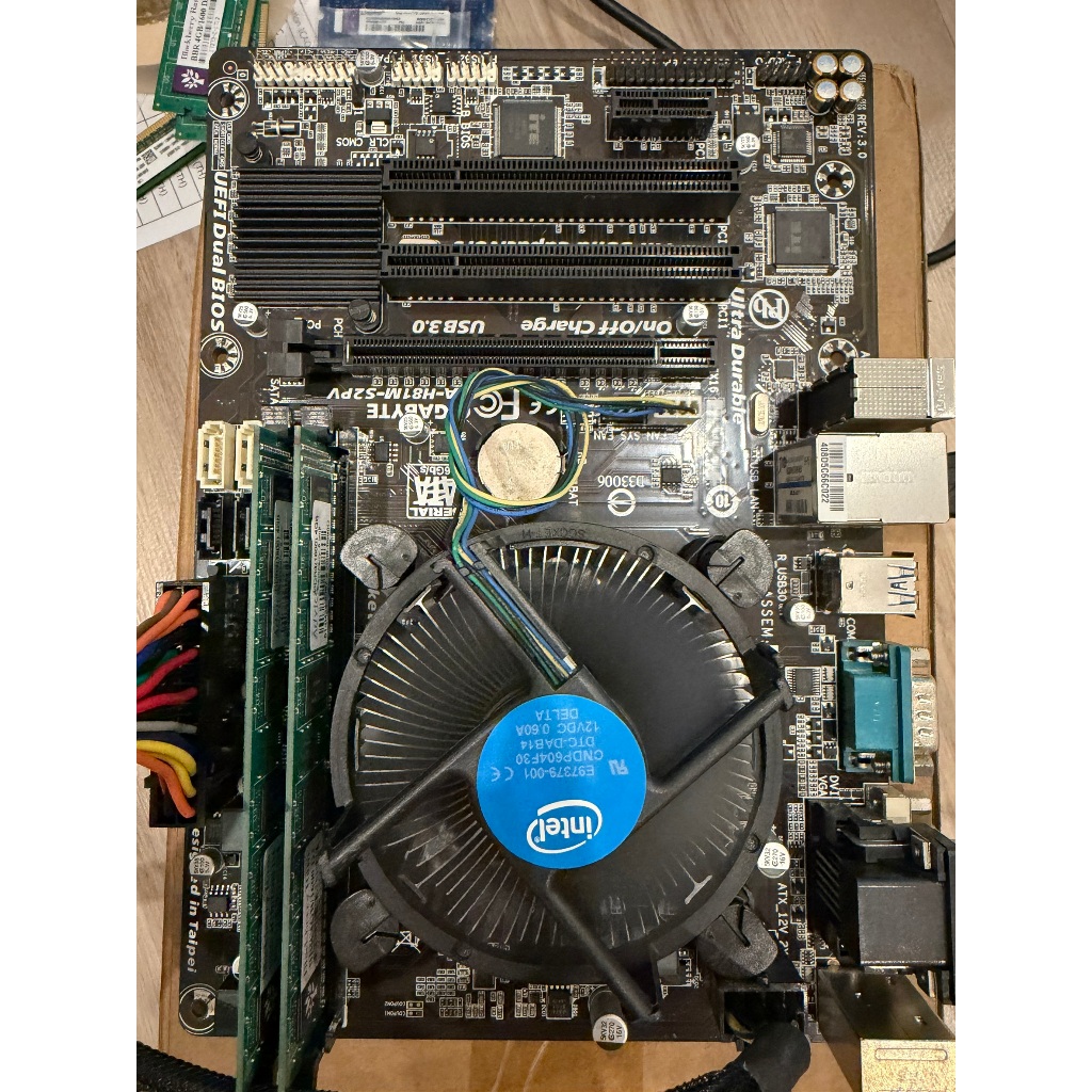 MB Gigabyte GA-H81M-S2PV rev 3.0 + CPU Intel G3250 (มีฝาหลัง, ไม่มีแรม)
