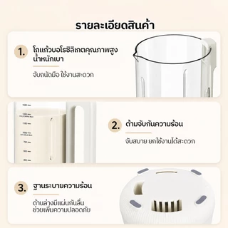 Mekitormax CD06 เครื่องทำนมถั่วเหลือง เครื่องปั่นน้ำธัญพืช 1.5L ล้างอัตโนมัติ ตั้งเวลา12ชม.