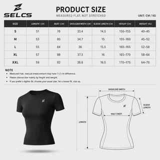 SELCS เสื้อยืดออกกำลังกายผู้หญิง ทรงสวยเข้ารูป ผ้ายืดหยุ่นได้ดี ระบายอากาศ แห้งเร็ว Size S-XXL L75
