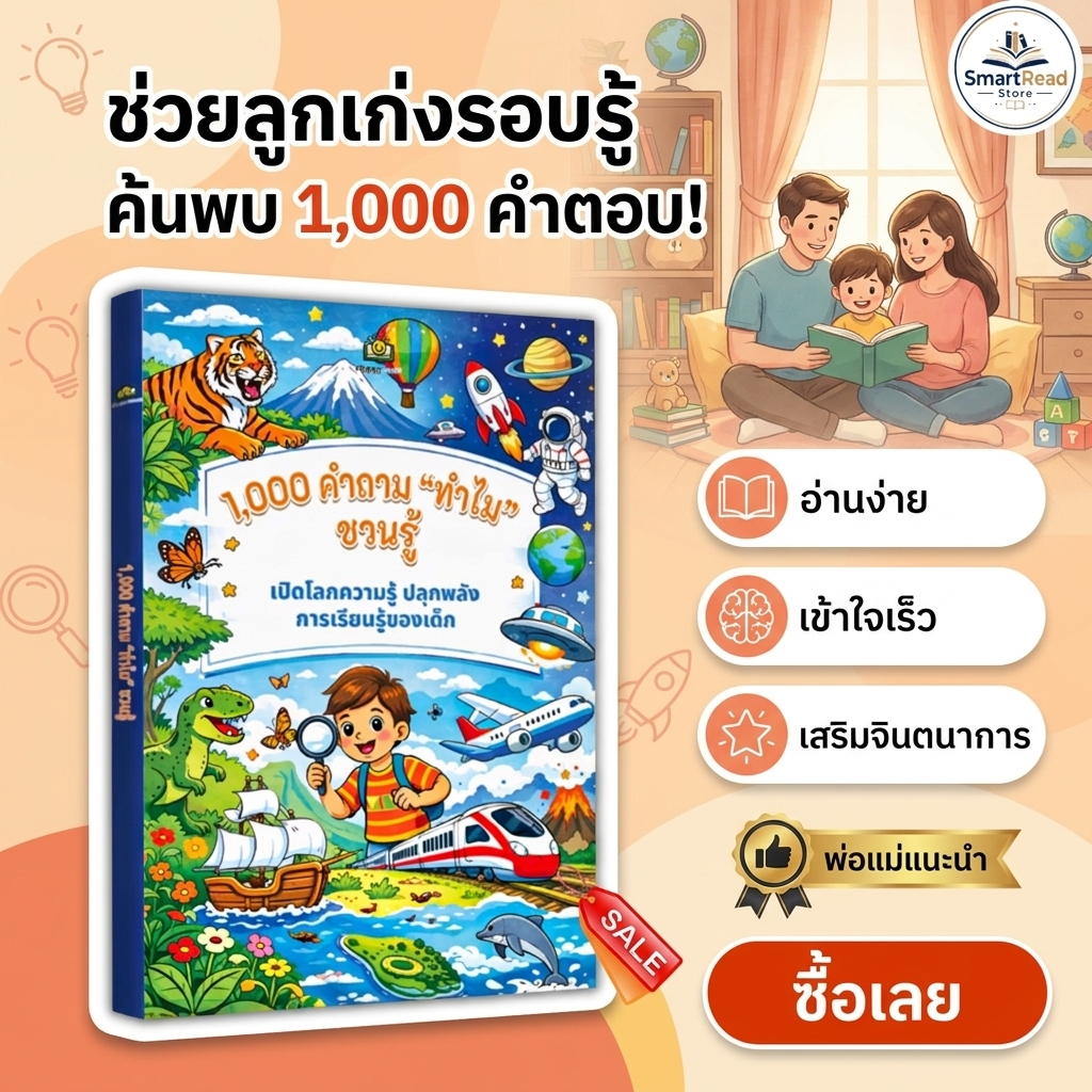 หนังสือ 1,000 คำถาม "ทำไม" ชวนรู้ เสริมความรู้เด็ก ฝึกคิดวิเคราะห์ IQ EQ SmartRead