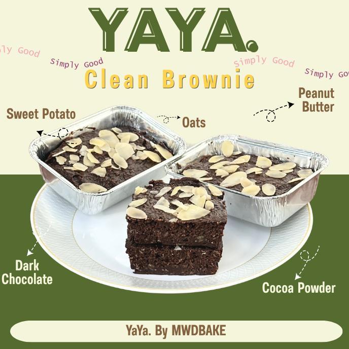 บราวนี่คลีน Clean Brownie  ขนมคลีน หวานน้อยมาก เข้มช็อคดกแลต  ไม่แป้ง ไม่น้ำตาล แคลน้อย
