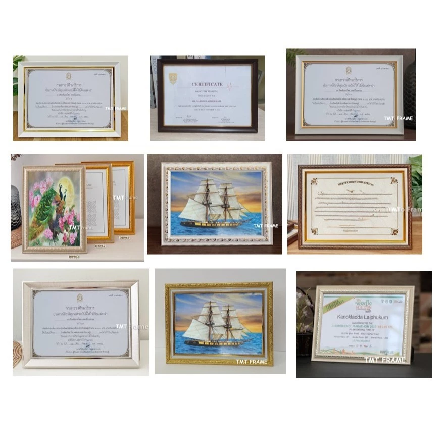 กรอบรูป ใส่ใบประกาศนียบัตร และ รูปภาพ A4 (21x29.70cm) ++ราคาโปรโมชั่น++พร้อมจัดส่ง ++กระจกใสด้านหน้า+ขาตั้ง+หูแขวนผนัง
