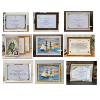 กรอบรูป ใส่ใบประกาศนียบัตร และ รูปภาพ A4 (21x29.70cm) ++ราคาโปรโมชั่น++พร้อมจัดส่ง ++กระจกใสด้านหน้า+ขาตั้ง+หูแขวนผนัง