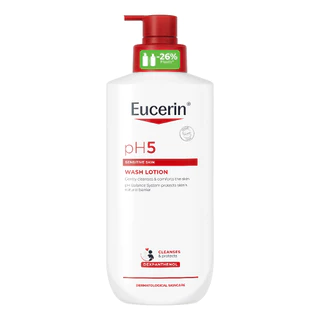 Eucerin pH5 WASHLOTION FOR SENSITIVE SKIN 400 ML ครีมอาบน้ำสำหรับผิวธรรมดา ผิวแห้ง บำรุงผิวนุ่มชุ่มชื้น