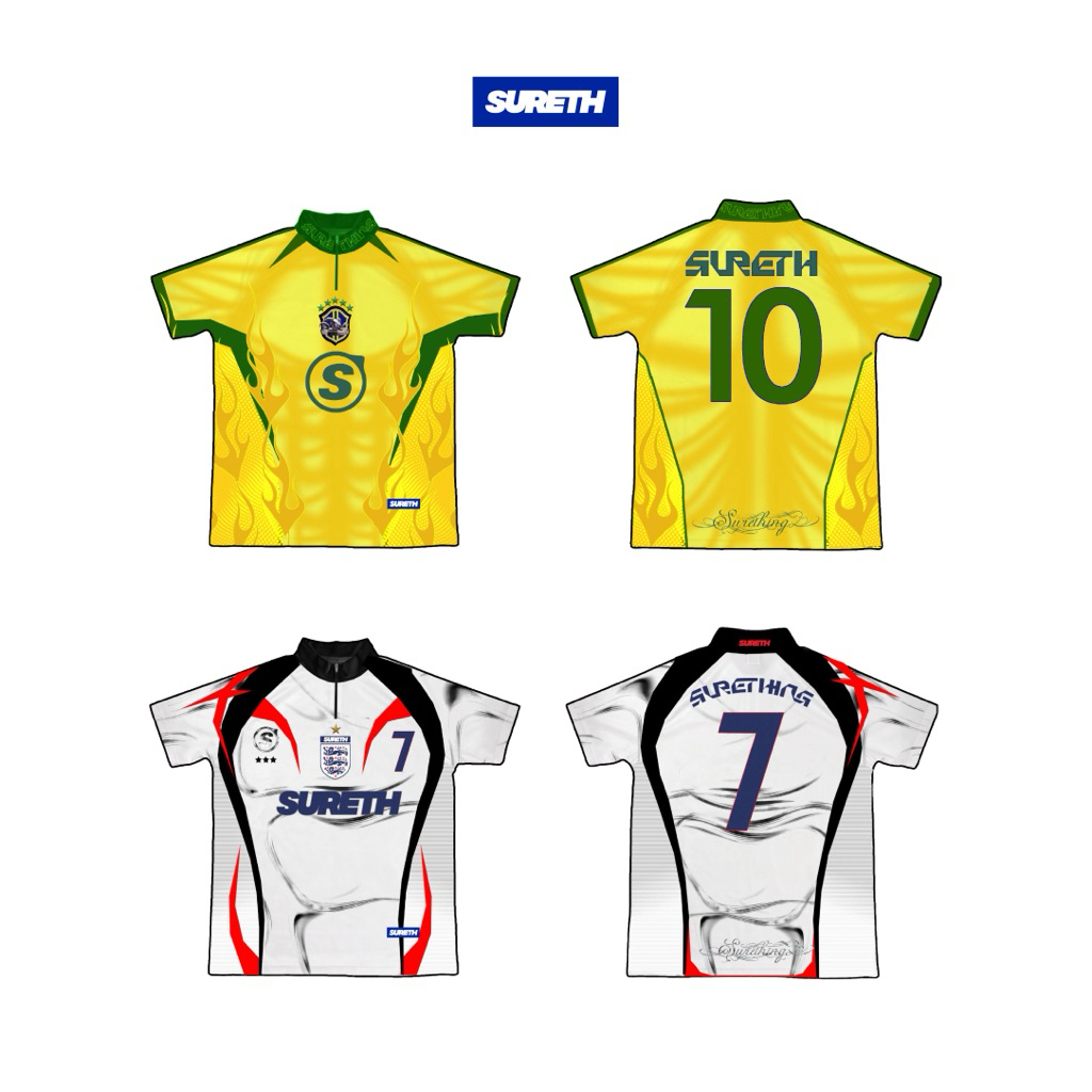 Surething - Motojersy Brazil England แขนสั้น เสื้อเจอซี่ เสื้อบอลบราซิล เสื้อบอลอังกฤษ