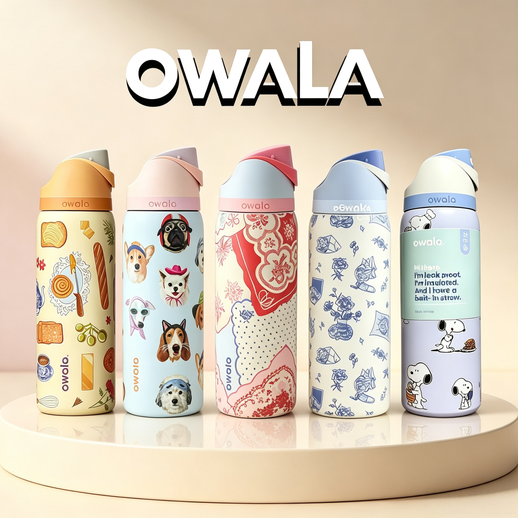 [สินค้าของแท้100%]พร้อมส่ง แก้วน้ำ Owala FreeSip 24oz/32oz สแตนเลสเก็บเย็น กันรั่ว คุณภาพสูง เหมาะเป็นของขวัญยอดนิยม