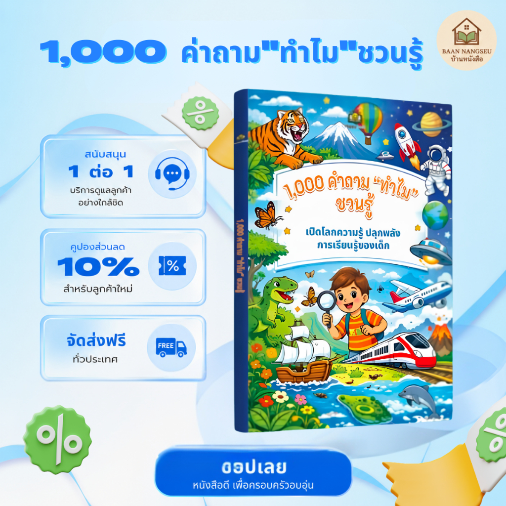 1,000 คำถาม "ทำไม" ชวนรู้ | หนังสือสารานุกรมเด็ก เสริมความรู้ พัฒนาความคิด และการเรียนรู้