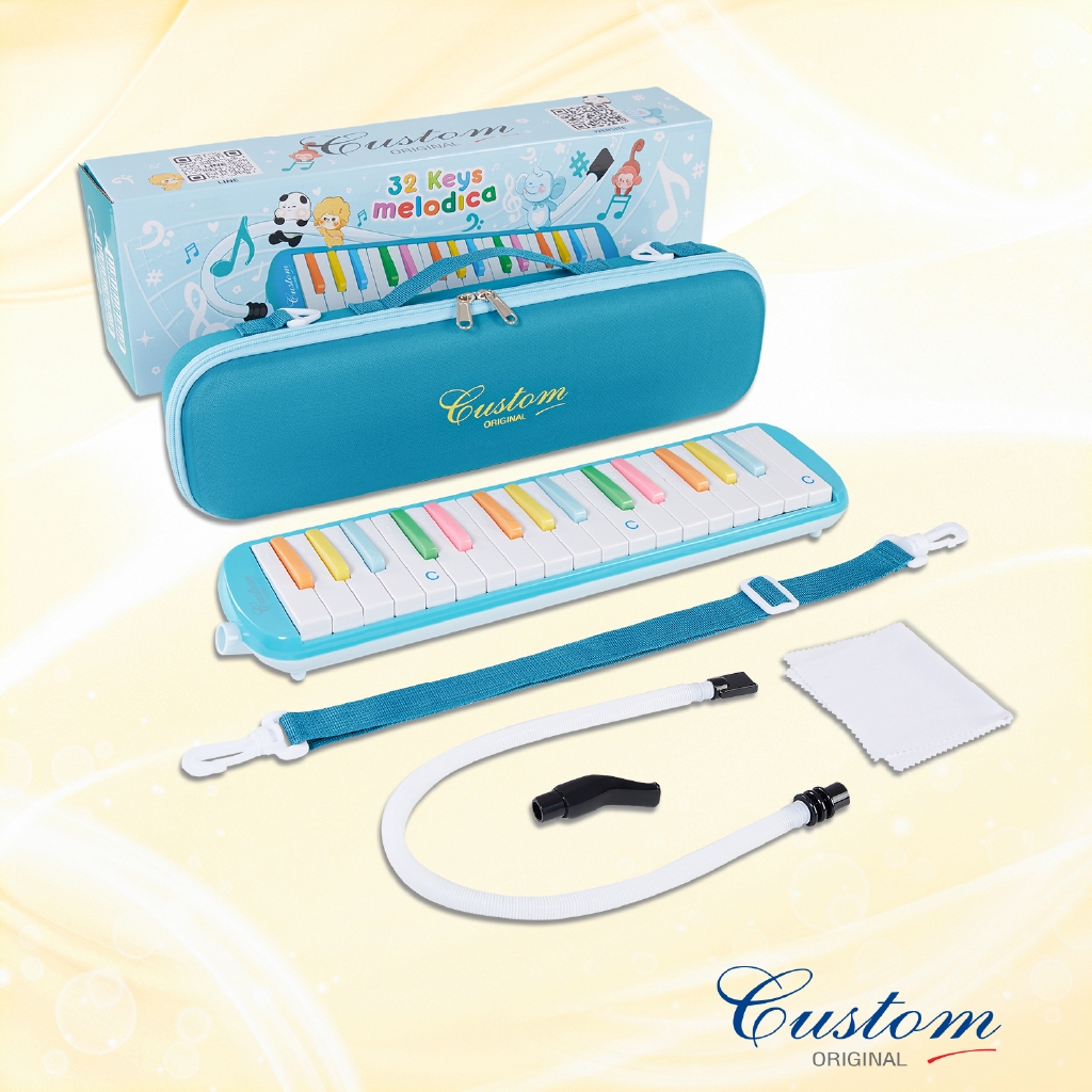 เมโลเดียน เมโลดิก้า 32 คีย์ Custom รุ่น MDX-32 C คีย์สี ตัวเครื่องสีแดง ทูโทน | Melodica ลิ้น Premiu