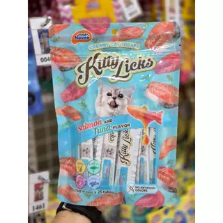 9265 Novee Kitty Licks Salmon with Tuna flavor / โนวี่ คิตตี้ลิค ขนมแมว รสแซลมอนและทูน่า(แพ็ค25ชิ้น) ***1ถุง 99บาท