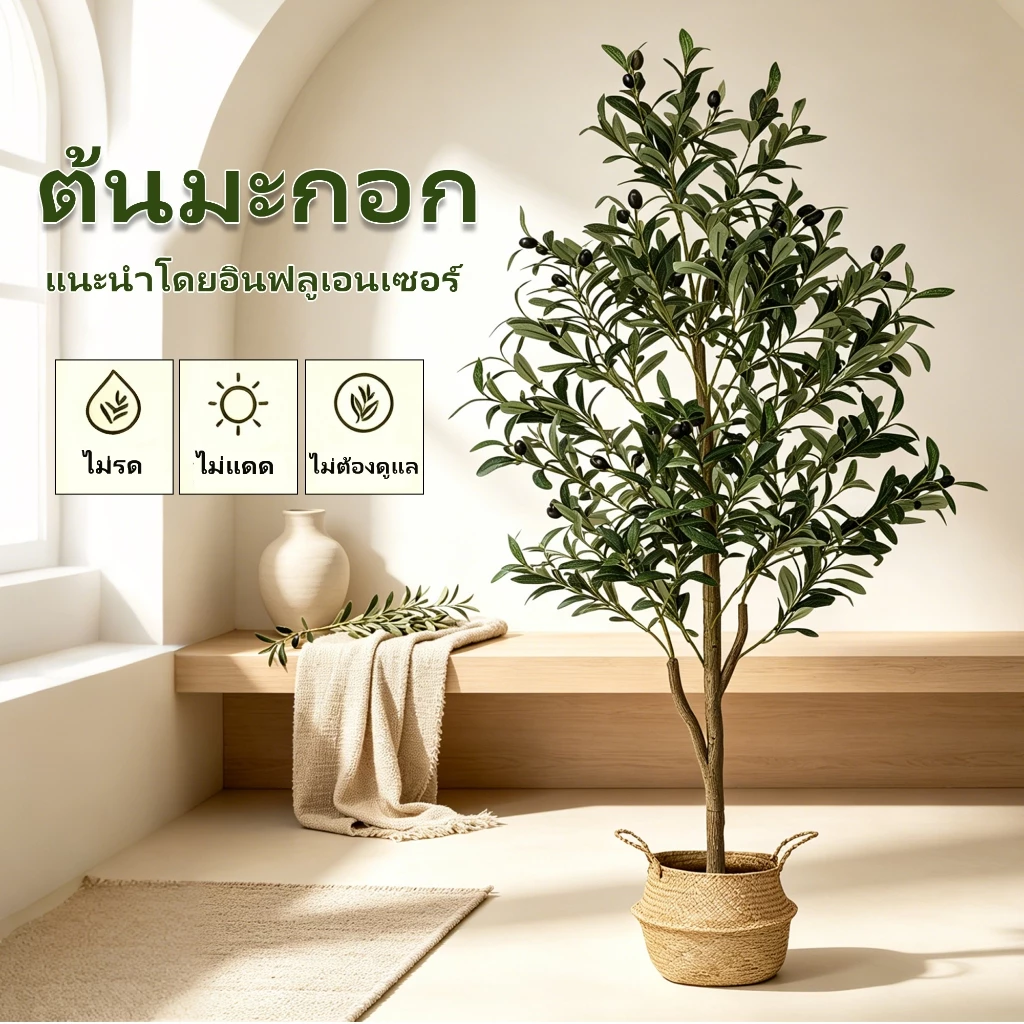🔥จัดส่ง 24 ชม🔥ความจำลอง 99% ต้นโอลีฟ ต้นมะกอกปลอม สไตล์นอร์ดิกอิน ลำต้นสีน้ำตาลเหมือนของจริง