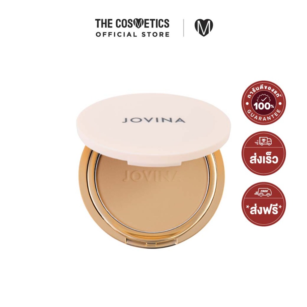 แป้งผสมรองพื้น Jovina Smooth Skin Foundation Powder SPF30 PA+++ 10g - 04 Tan สำหรับผิวเข้ม โทนเหลือง