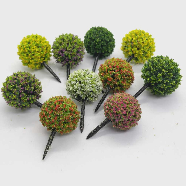 ่j066 ต้นไม้จำลองขนาดเล็กเซ็ตละ 10 ชิ้น ขนาดสูงประมาณ 3.1 cm