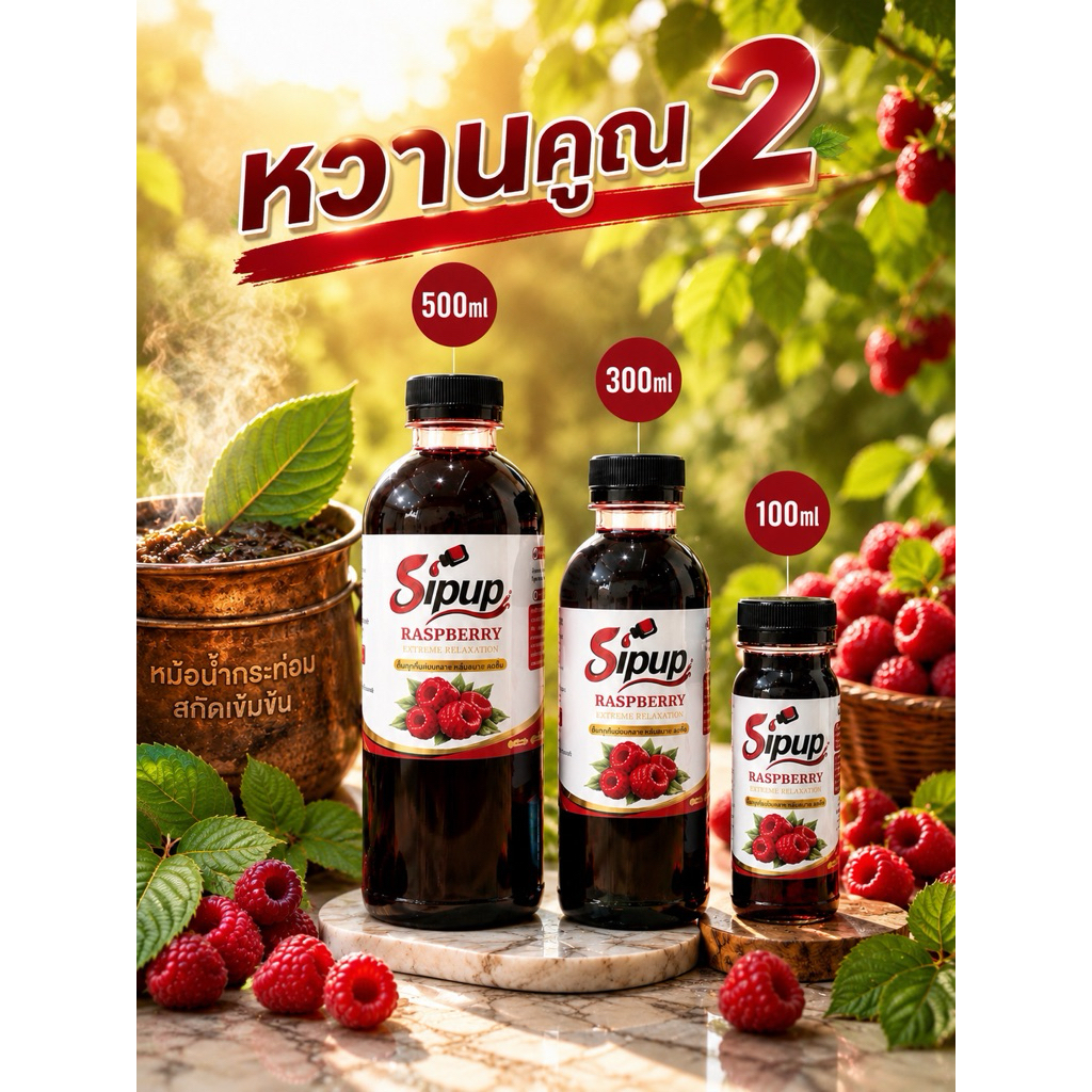 (อย.7020136960006) Sipup สูตร หวานคูณ 2 ไซรัปเข้มข้น เพิ่มความเข้มข้นและความหวาน ของแท้100%