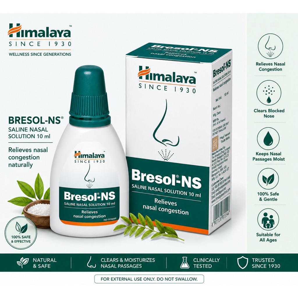 Himalaya bresol-ns น้ำเกลือหยดจมูก บรรเทาอาการแน่นจมูก ภูมิแพ้