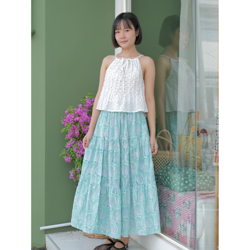 Indian skirt กระโปรงผ้าพิมพ์ลายอินเดีย สีสันสดใส