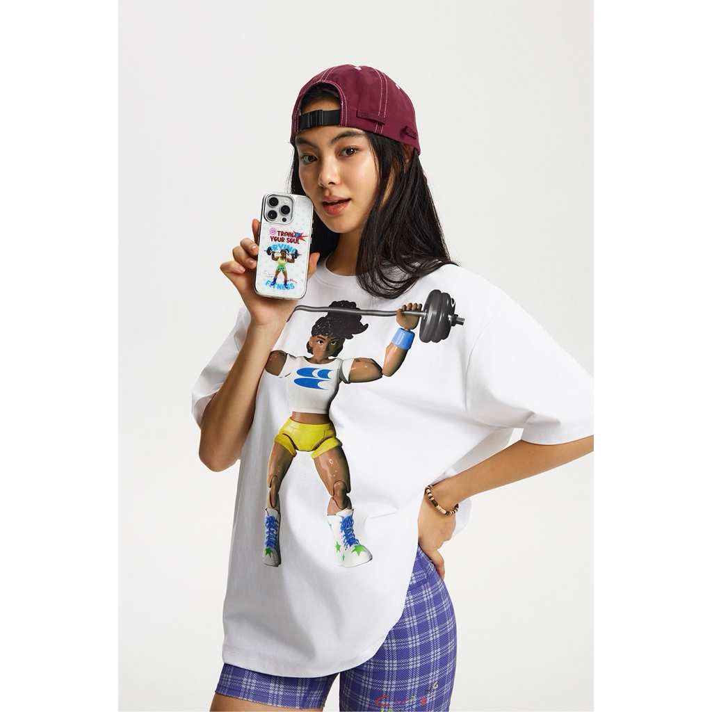 CryingCenter เสื้อยืดคอกลม ผ้านุ่ม Fitness Girl T-Shirt รูปที่ 6