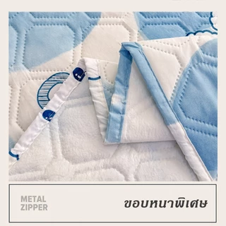 แผ่นรองที่นอนบาง กันน้ำ 100% ขนาด 3.5/5/6 ฟุต ด้านล่างกันลื่น ไม่ขยับ ป้องกันปัสสาวะซึม ซักเครื่องง่าย